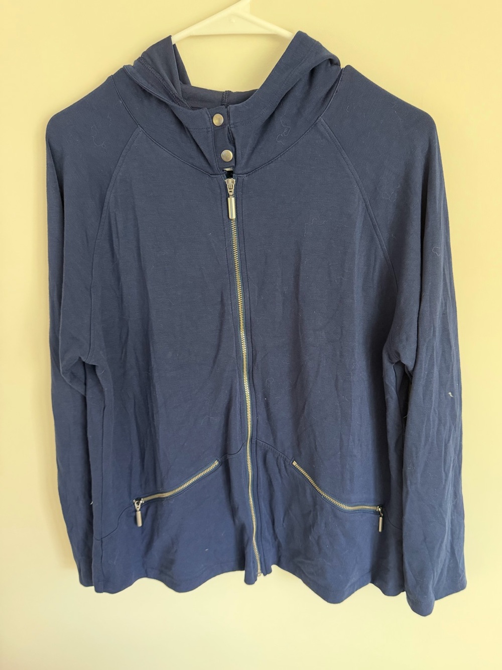 Chico’s Navy Zip-Up Hoodie Jacket - Women